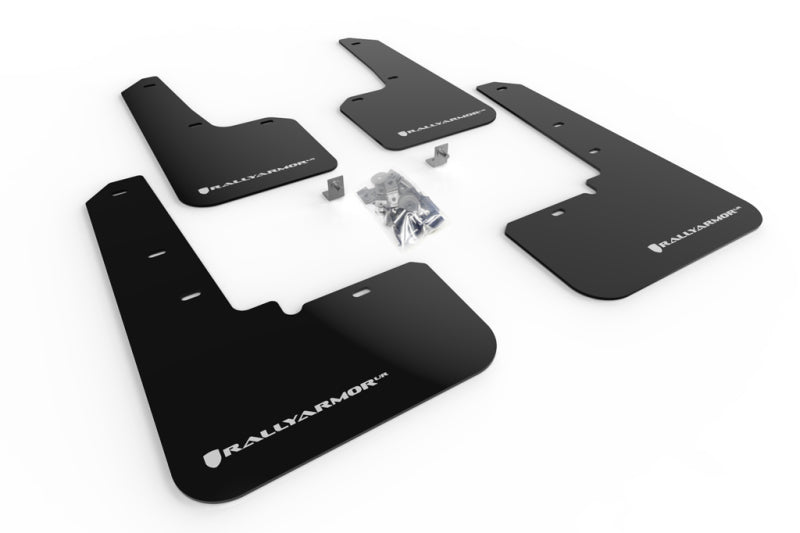 Rally Armor 20+ Subaru Outback UR Black Mud Flap w/ White Logo.
