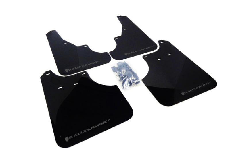 Rally Armor 2009+ Subaru Forester UR Black Mud Flap w/ Grey Logo.