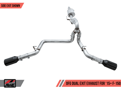 AWE Tuning Dual Exit Performance Exhaust - Diamond Black Tips | 3015-33120