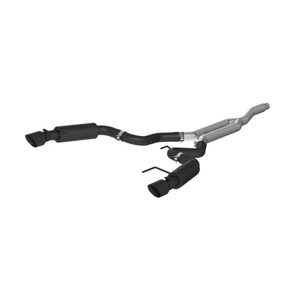 MBRP 15-19 Ford Mustang EcoBoost 2.3L Black 3in Cat Back Dual Split Rear Exit (Race Version).