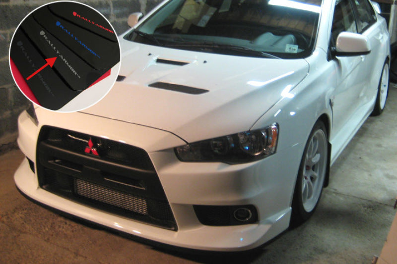 Rally Armor 2008+ Mitsubishi EVO X UR Black Mud Flap w/ Silver Logo.