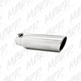 MBRP Universal Tip 3.5in OD 2.25in Inlet 12in L Angled Cut Rolled End Clampless No-Weld T304.