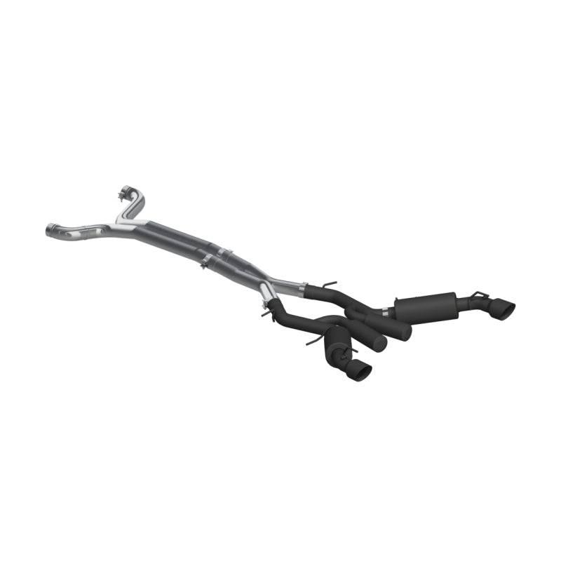 MBRP 16-19 Chevrolet Camaro SS 6 Speed 3in Dual Cat Back w/ 4.5in OD Tips - Black (Non NPP Models).