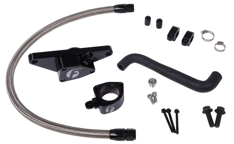Fleece Performance 06-07 Auto Trans Cummins Coolant Bypass Kit w/ Stainless Steel Braided Line.