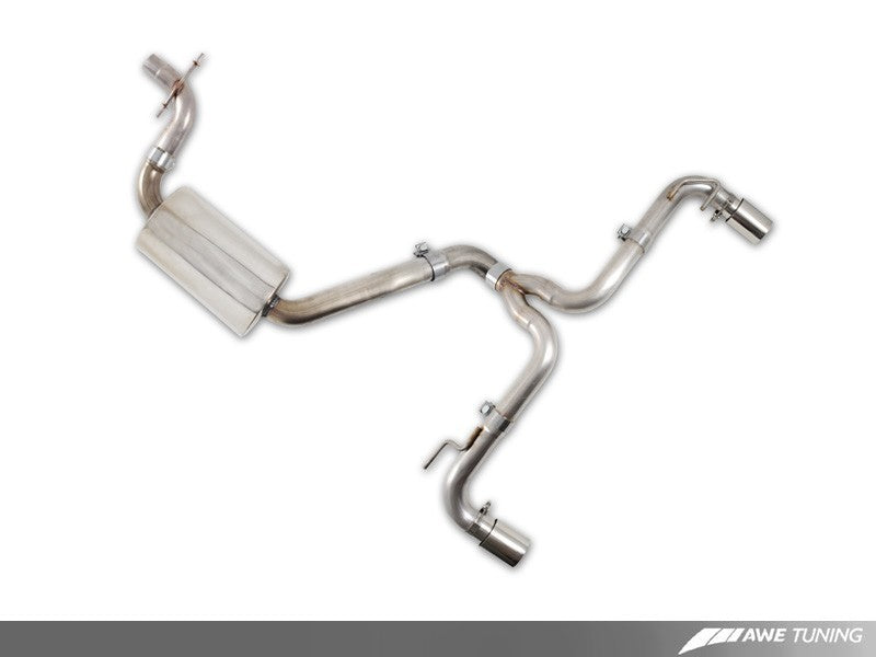 AWE Tuning Mk6 GTI Performance Catback - Diamond Black Round Tips.