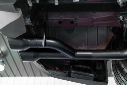 MBRP 18-20 Ford Mustang GT 2.5in Black Coated Non Active Dual Axle Back Exhaust - 4in Dual Wall Tips.