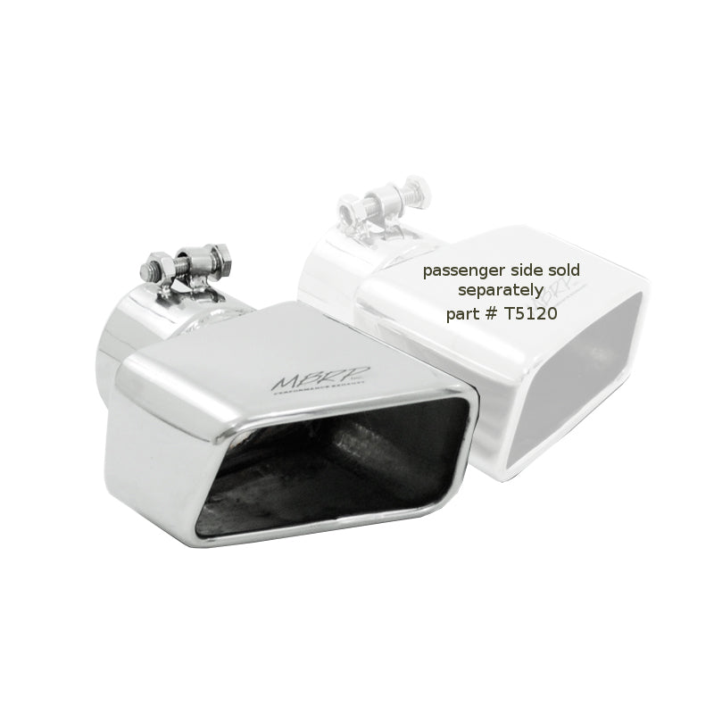 MBRP Universal Tip 4.50in x 2.75in ID Rectangle Angled Cut 3in OD Inlet 7.75in Lgth T304 Driver Side.