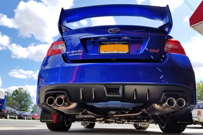 Rally Armor 15-18 Subaru WRX/STi Sedan UR Black Mud Flap w/ Green Logo.
