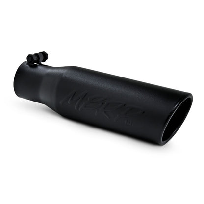 MBRP Universal Tip 3in O.D. Angled Rolled End 2 inlet 12 length - Black Finish.