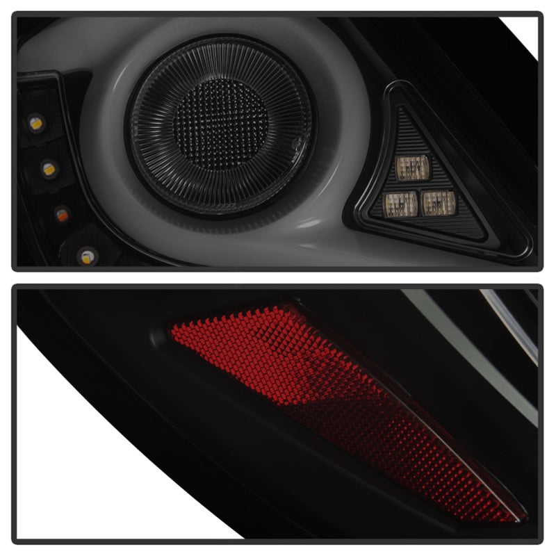 Spyder 16-18 Honda Civic 4 Door Light Bar LED Tail Lights - Black Smoke (ALT-YD-HC164D-LB-BSM).