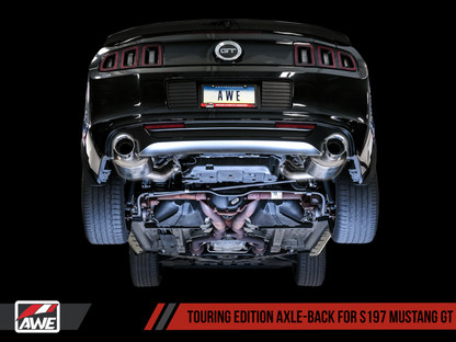AWE Tuning S197 Mustang GT Axle-back Exhaust - Touring Edition (Chrome Silver Tips).