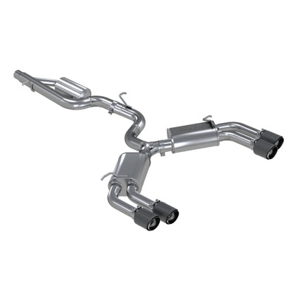 MBRP 15-18 Audi S3 SS 3in Quad Split Rear Exit w/ Carbon Fiber Tips - T304.