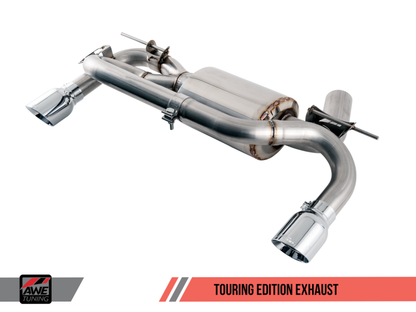 AWE Tuning BMW F3X 340i Touring Edition Axle-Back Exhaust - Chrome Silver Tips (102mm).