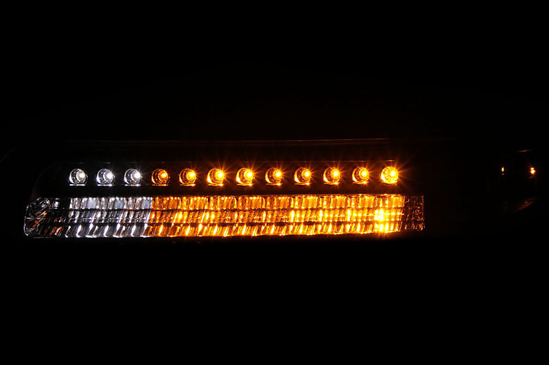 ANZO 1999-2002 Chevrolet Silverado 1500 LED Parking Lights Black w/ Amber Reflector.