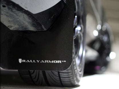 Rally Armor 12+ Subaru Impreza 5dr Hatch/4dr Sedan UR Black Mud Flap w/ White Logo.