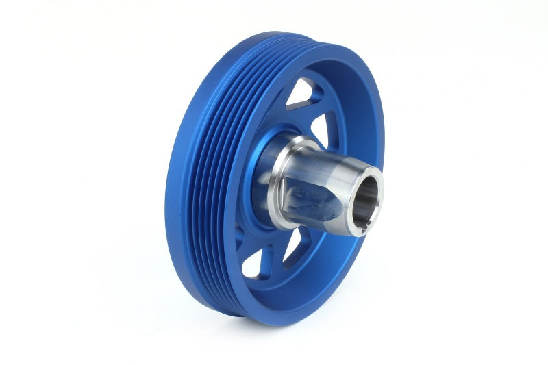 Perrin 18-22 Subaru Crosstrek / 19-22 Ascent Lightweight Crank Pulley (FA/FB Eng w/Small Hub) - Blue.