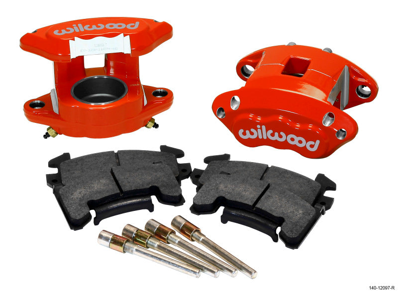 Wilwood D154 Front Caliper Kit - Red 2.50in Piston 1.04in Rotor.