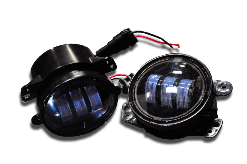DV8 Offroad 07-18 Jeep Wrangler JK 4in 30W LED Replacement Fog Lights.