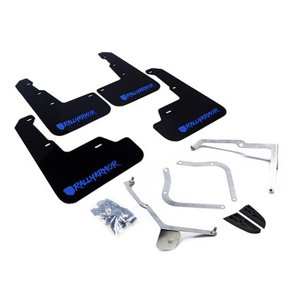 Rally Armor 15+ Subaru WRX & STi Sedan Only UR Black Mud Flap w/ Blue Logo and Altered Font.