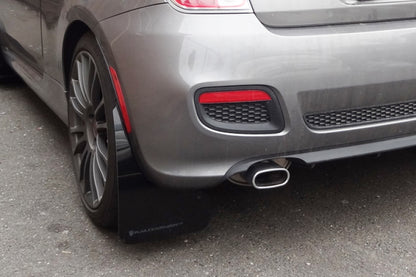 Rally Armor 12+ Fiat 500 (Pop/Sport/Lounge/Abarth) Red Mud Flap w/ White Logo.