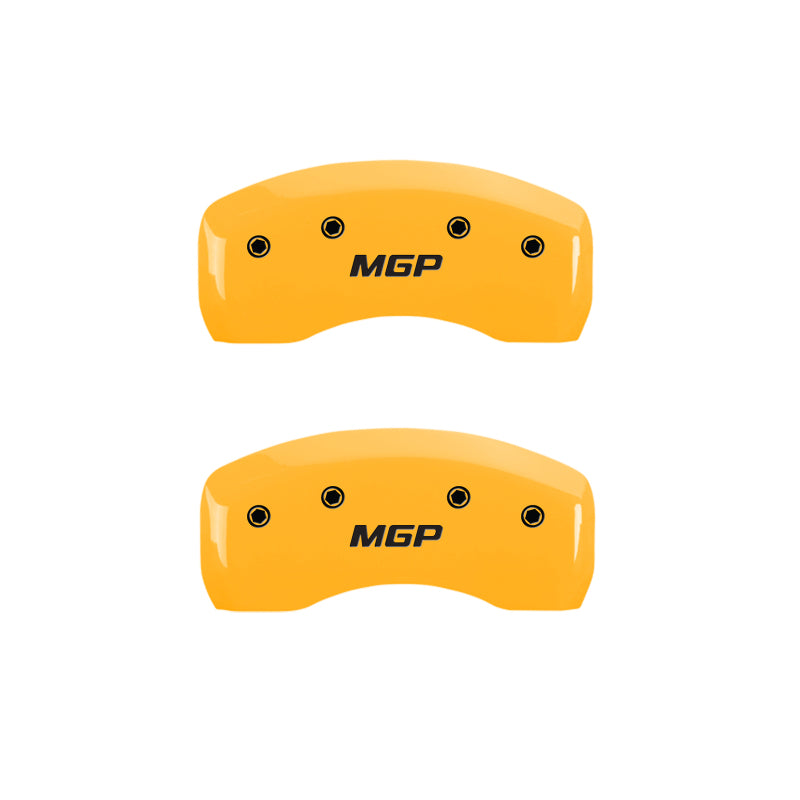 MGP 4 Caliper Covers Engraved Front & Rear Edge Black finish silver ch
