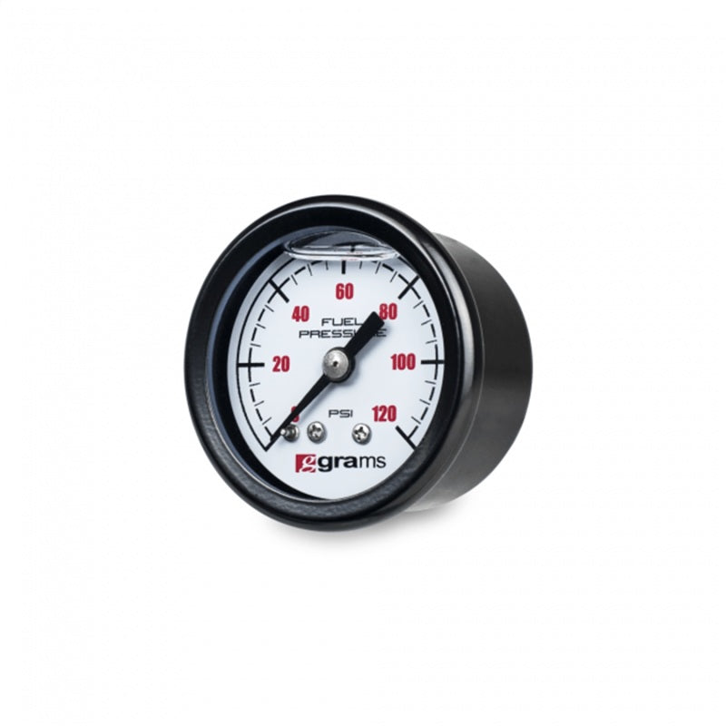 Grams Performance Universal 0-120 PSI Fuel Pressure Guage - White Face.