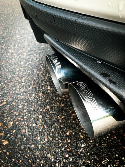 MBRP 15-19 Subaru WRX 2.0L/STI 2.5L 3in Dual Split Rear Exit w/ 3.5in CF Tips - T304 Street Version.