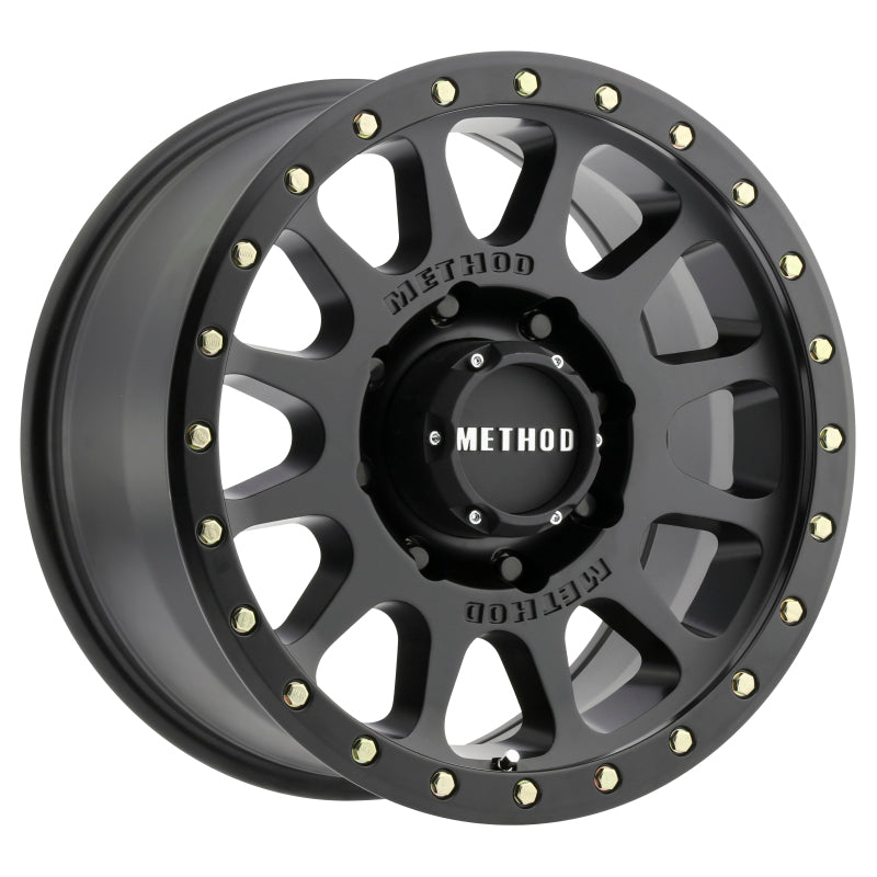 Method MR305 NV HD 18x9 +18mm Offset 8x6.5 130.81mm CB Matte Black Wheel.