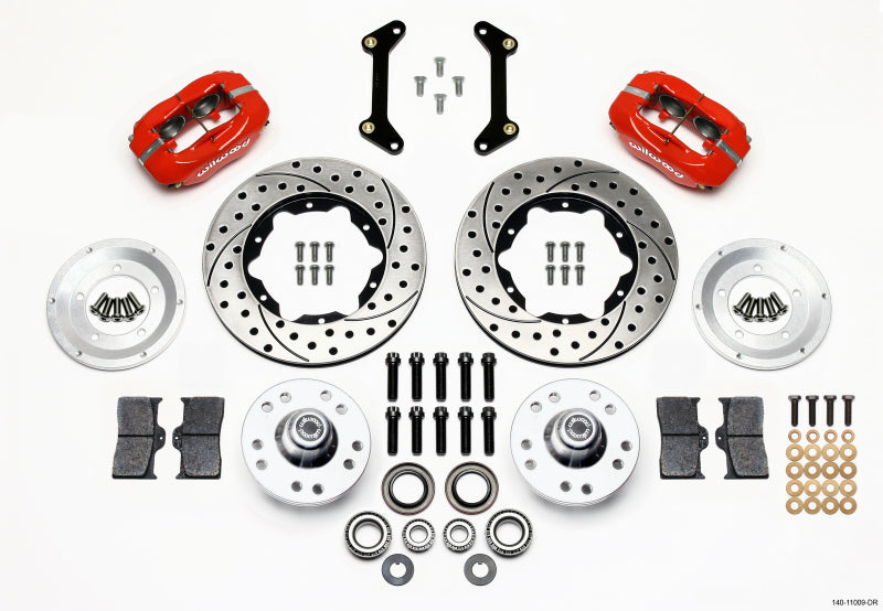 Wilwood Forged Dynalite Front Kit 11.00in Drilled Red 79-87 GM G Body.