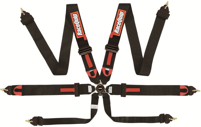 RaceQuip Black FIA CAMLOCK 6pt Pull Down Lap.