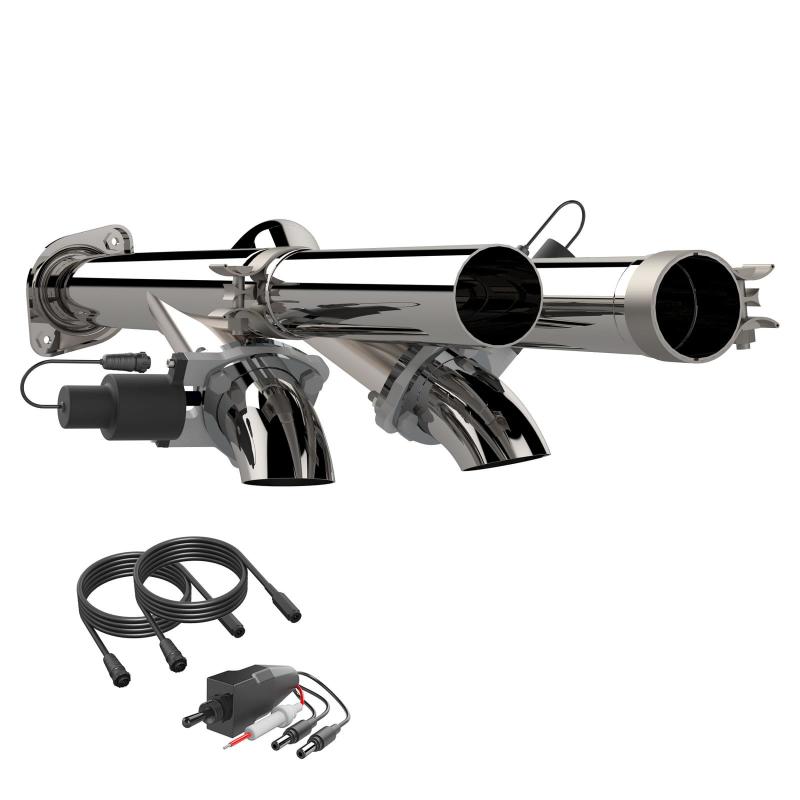 QTP 17-18 Ford Raptor EC/CC 2.5in 304SS Aggressor Cutout Dual Mid Pipes.