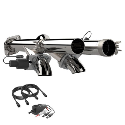 QTP 17-18 Ford Raptor EC/CC 2.5in 304SS Aggressor Cutout Dual Mid Pipes.