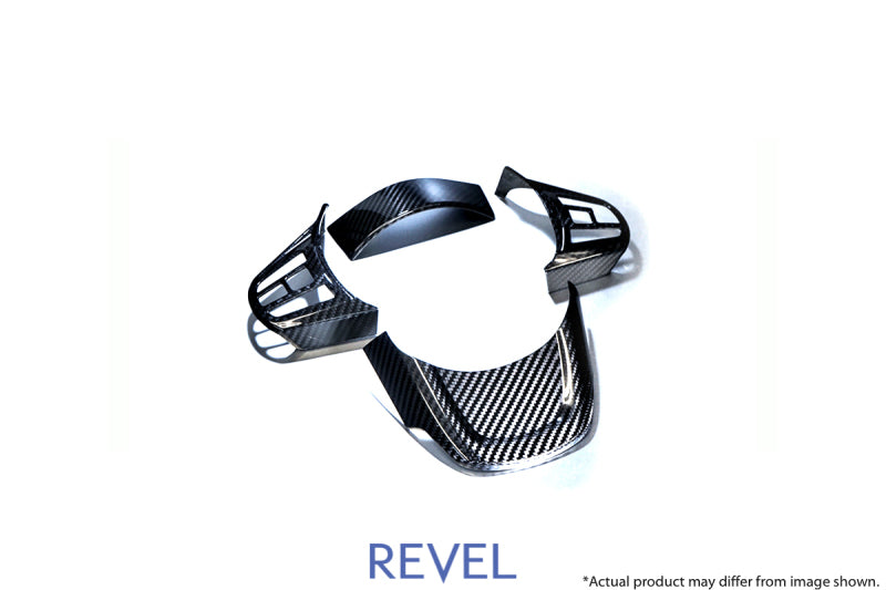 Revel GT Dry Carbon Steering Wheel Cover Inserts 2020 Toyota GR Supra - 4 Pieces.