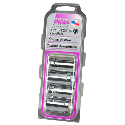 McGard SplineDrive Lug Nut (Cone Seat) M14X1.5 / 1.648in. Length (4-Pack) - Chrome (Req. Tool).