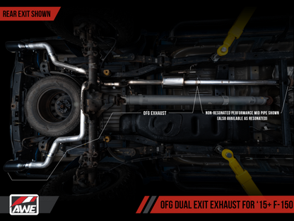 AWE Tuning Dual Exit Performance Exhaust - Diamond Black Tips | 3015-33120