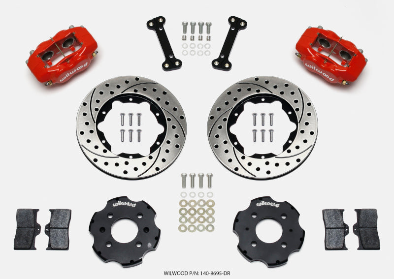 Wilwood Forged Dynalite Front Hat Kit 11.00in Drilled Red Integra/Civic w/Fac.240mm Rtr.