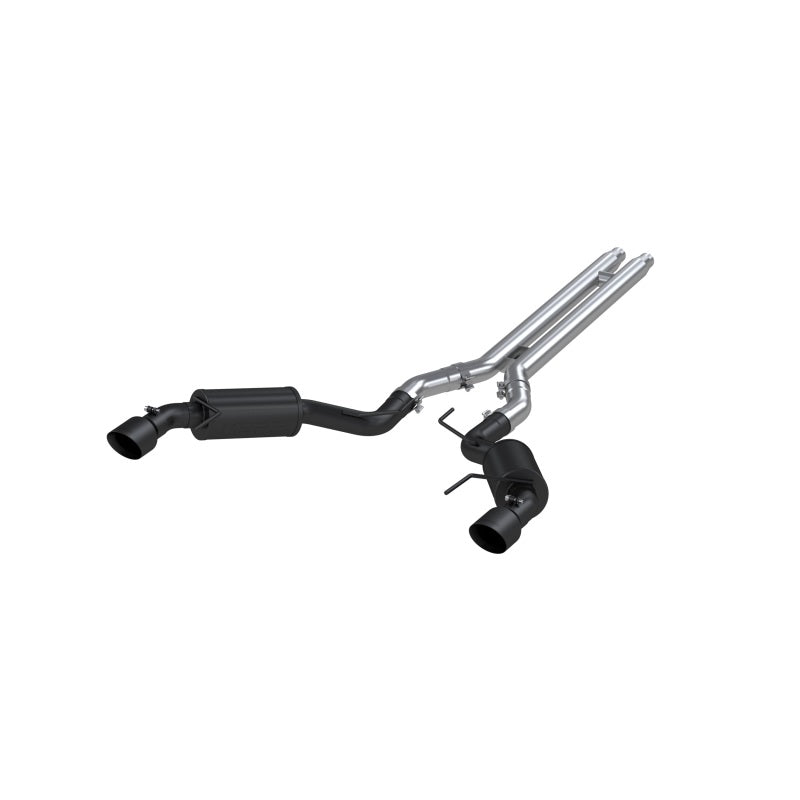 MBRP 15 Ford Mustang GT 5.0 3in Cat Back Dual Split Rear Street Version 4.5in Tips - Black Coated.