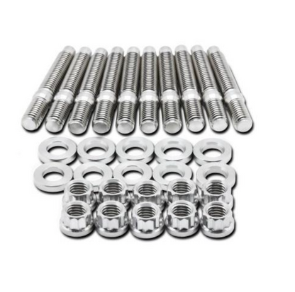 BLOX Racing SUS303 Stainless Steel Exhaust Manifold Stud Kit M8 x 1.25mm 45mm in Length - 9-piece.
