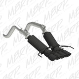 MBRP 14-19 Chevy Corvette V8 6.2L 3in Black Dual Cat Back w/ 4in Quad Dual Wall Tips.