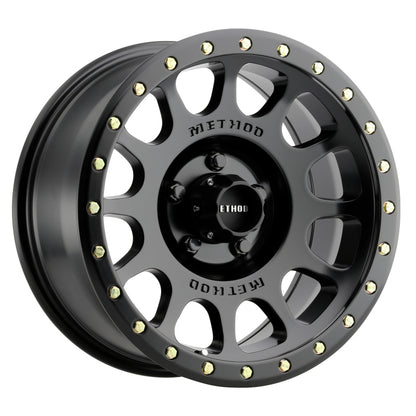 Method MR305 NV 17x8.5 0mm Offset 5x5 94mm CB Matte Black Wheel.