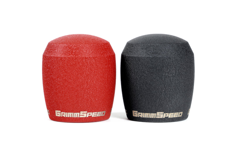 GrimmSpeed Stubby Shift Knob Stainless Steel Red - M12x1.25.