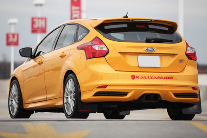 Rally Armor 12-18 Ford Focus SE/ST/RS UR Nitrous Blue Mud Flaps w/ White Logo.