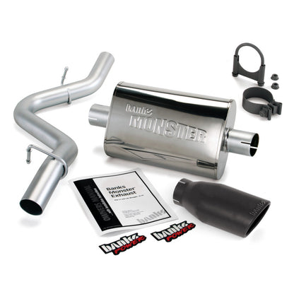 Banks Power 97-99 Jeep 2.5/4.0L Wrangler Slip Fit Cat Monster Exh Sys - SS Single Exh w/ Blk Tip.