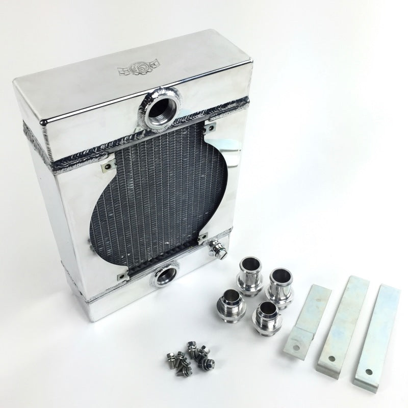 CSF Universal Drag Race / Tuck Radiator w/9in Spal Fan - 10.5in H x 10in L x 3.6in W.