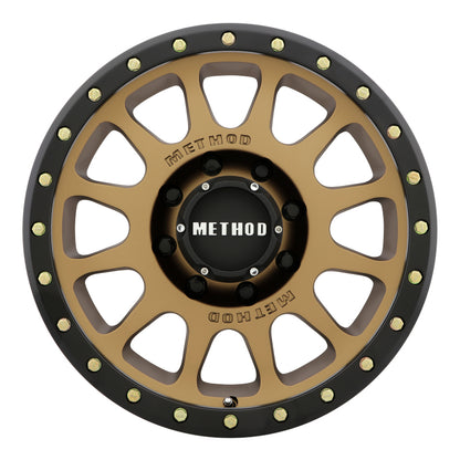 Method MR305 NV 17x8.5 0mm Offset 8x6.5 130.81mm CB Method Bronze/Black Street Loc Wheel.