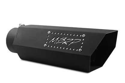 MBRP Universal Hex Tip 4in Inlet 16in Length w/ Logo - Black Coated.