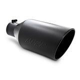 MBRP Universal Tip 8in O.D. Rolled End 4in inlet 18in length Black.