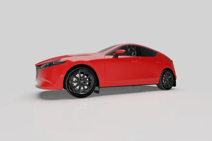 Rally Armor 2019+ Mazda3 GT Sport Hatch UR Red Mud Flap w/ White Logo.