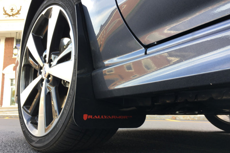 Rally Armor 17+ Subaru Impreza UR Red Mud Flap w/ White Logo.