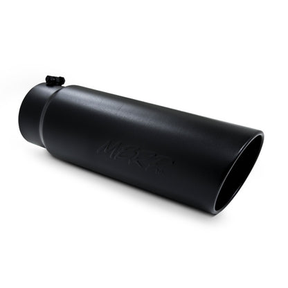MBRP Universal Tip 6in OD Angled Rolled End 5in Inlet 18in Lgth Black Finish Exhaust.